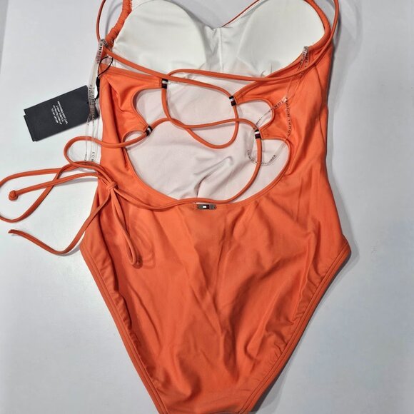 Tommy Hilfiger Crisscross-Back Tie-Belt One-Piece Swimsuit - Picture 6 of 9
